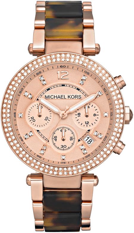 Michael Kors Women's Chronograph Parker Tortoise Acetate and 